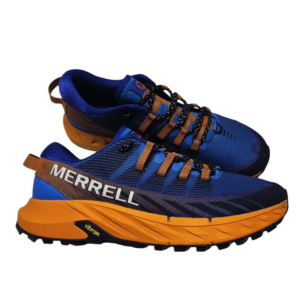 Merrell Women's Agility Peak 4 Trail Running Shoes Blue Orange- Size 11